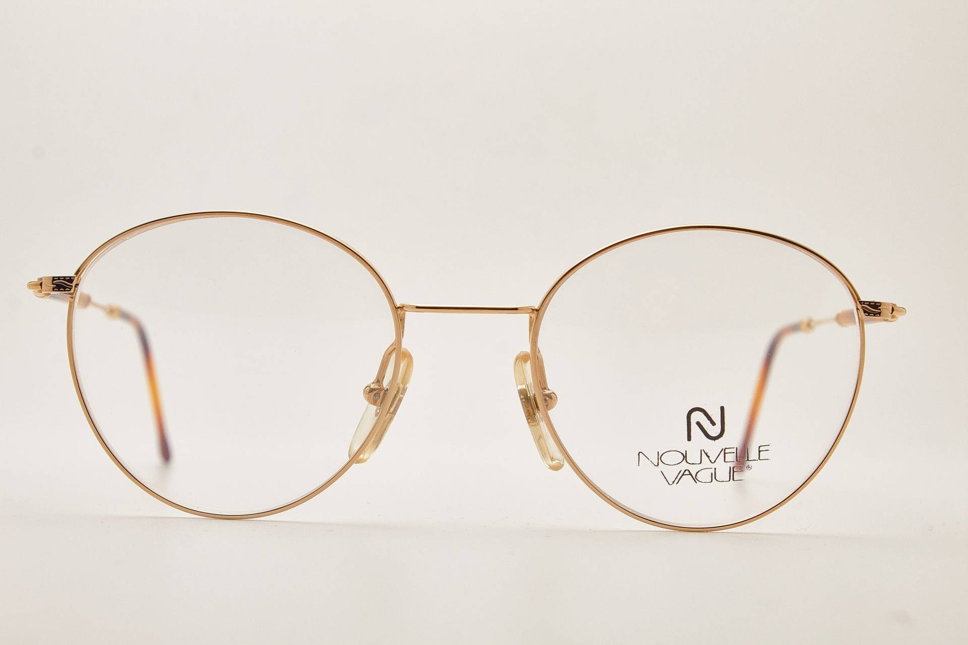 Runde Brille 1980Er Jahre Nouvelle Vague Ray Gold Metal Frame/Hipster Brille/Runde Brille/Vintage von VintageGlassesVault