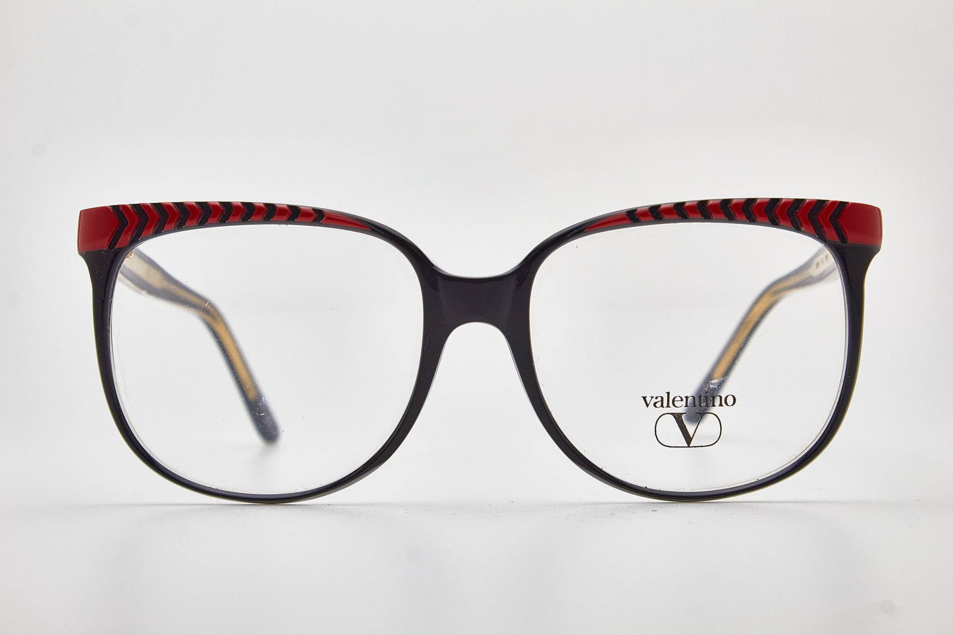 Valentino Vintage Brillen 1980Er Jahre Schwarz Rot Rahmen Oversize Sonnenbrille Schmetterling Brille Damenbrillen von VintageGlassesVault