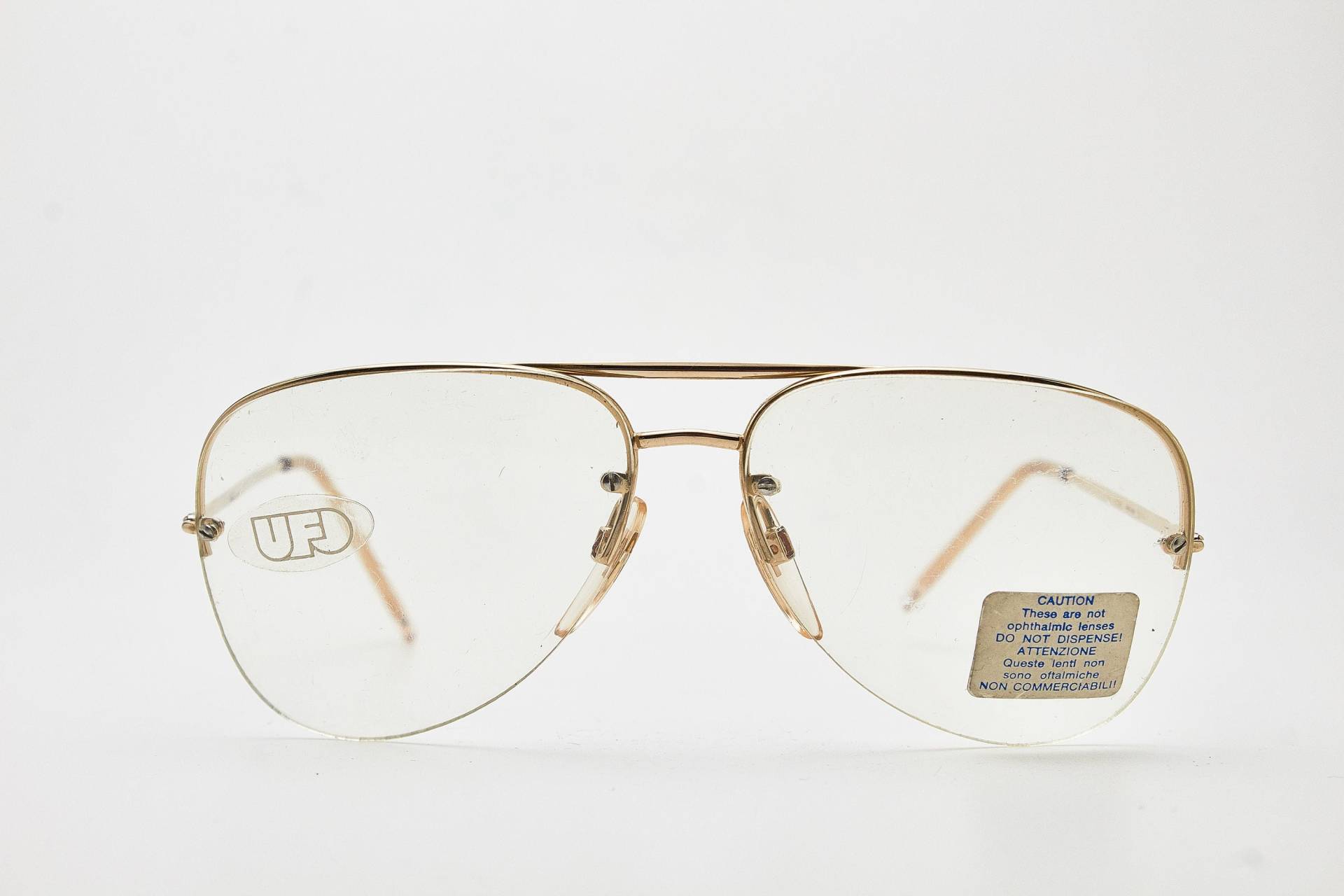 Vintage Brille Safilo Ufo 1 Gold Plated/Pilotenbrille 1980Er Jahre Mit Goldenem Rahmen von VintageGlassesVault