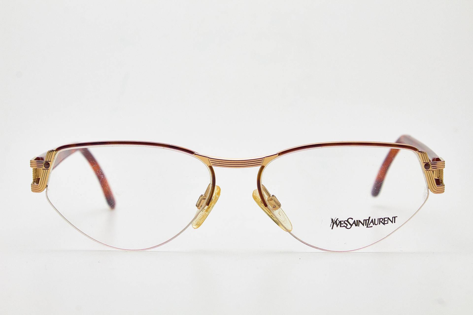 Ysl Vintage Brille 1980Er Jahre Yves Saint Laurent/Katzenaugen-Brille/Cateye-Brille/Schildkröten-Brille/Goldene von VintageGlassesVault