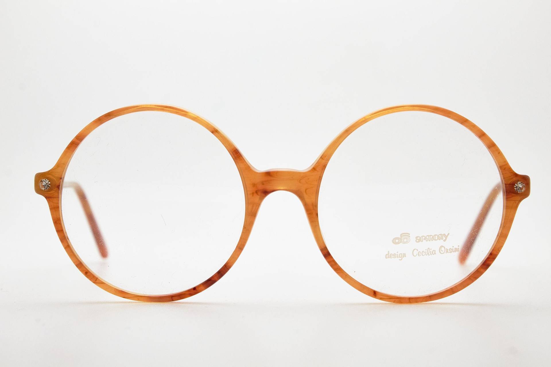 Zurück Zu 80Er Jahre Italien Vintage Runde Brillen Armony Cecilia Orsini Charleston 17 52-20 711 Braun Acetat Hipsters Rahmen Frau Sonnenbrille von VintageGlassesVault