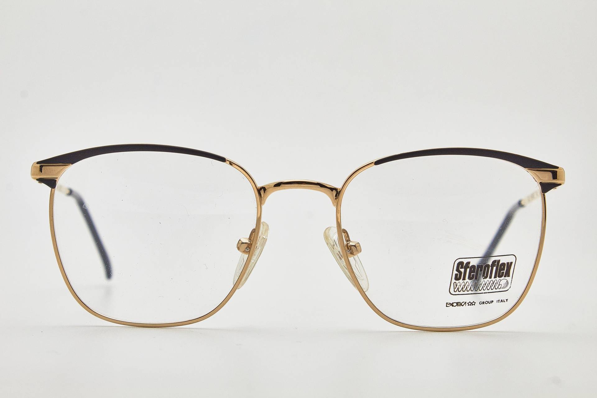 Zurück Zu 80Er Vintage Frau Oversize Brillen Sferoflex 810 Schwarz/Poliert Gold Metall Hipsters Rahmen Cateye Sonnenbrille Schmetterling von VintageGlassesVault