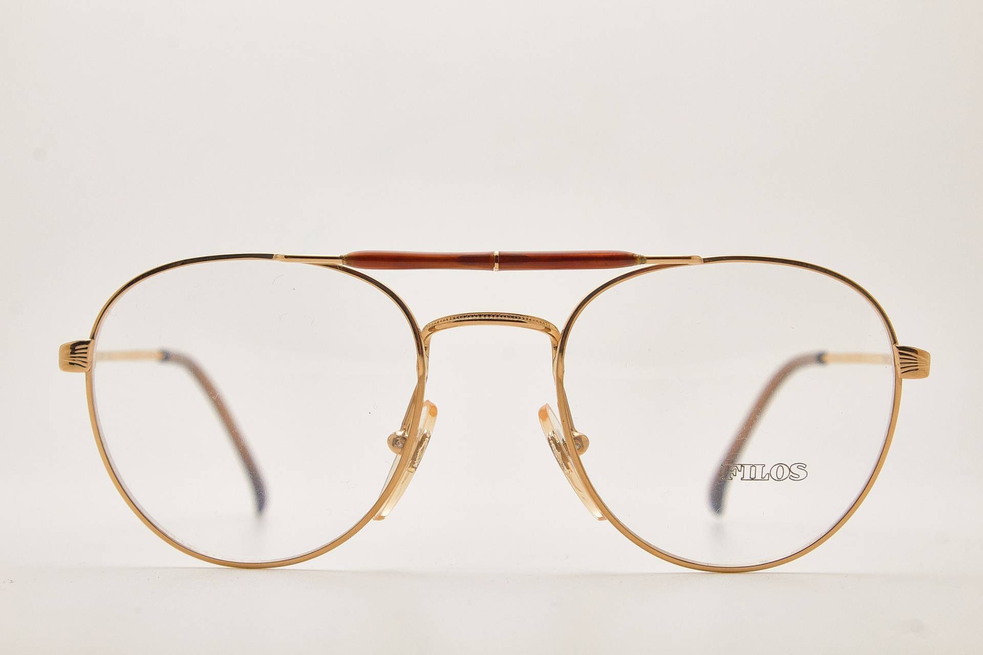 Zurück Zu 80Er Vintage Mann Runde Brille Filos 5549 Braun Gold Metallrahmen/Hipster Brillen Pilot Sonnenbrillen Übergrößensonnenbrille Pilotenbrille von VintageGlassesVault