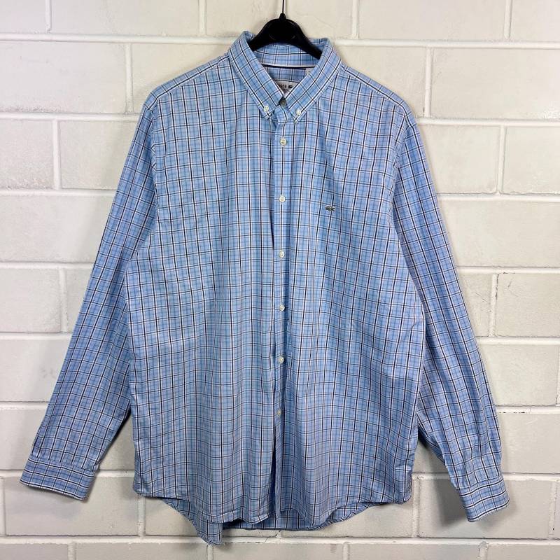 Lacoste Shirt Size Xl Checkered Hemd Langarmshirt Longsleeved von VintageGoereBerlin