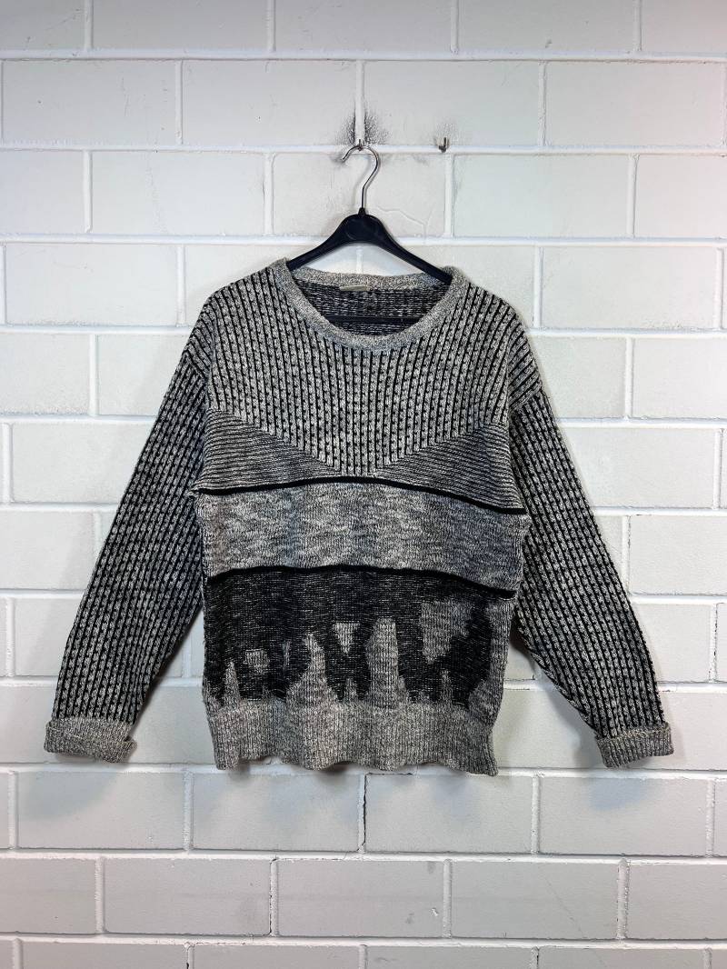 Vintage Enzo Lorenzo Pullover Size L Crazy Pattern Knit Sweater Jumper 80S 90S von VintageGoereBerlin