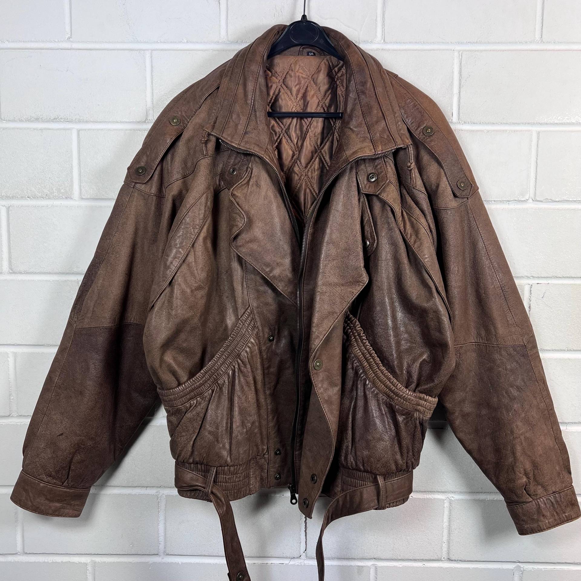 Vintage Leather Jacket Size Xl Lederjacke Brown 80S 90S Vintage Leather Jacket Size Xl Lederjacke Brown 80S 90S von VintageGoereBerlin