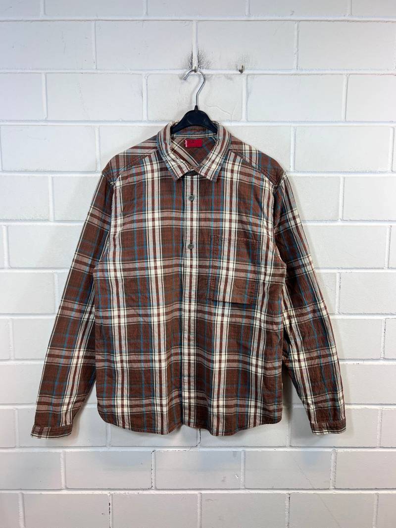 Vintage Levi's Size M - L Checkered Cotton Shirt Hemd Seersucker von VintageGoereBerlin