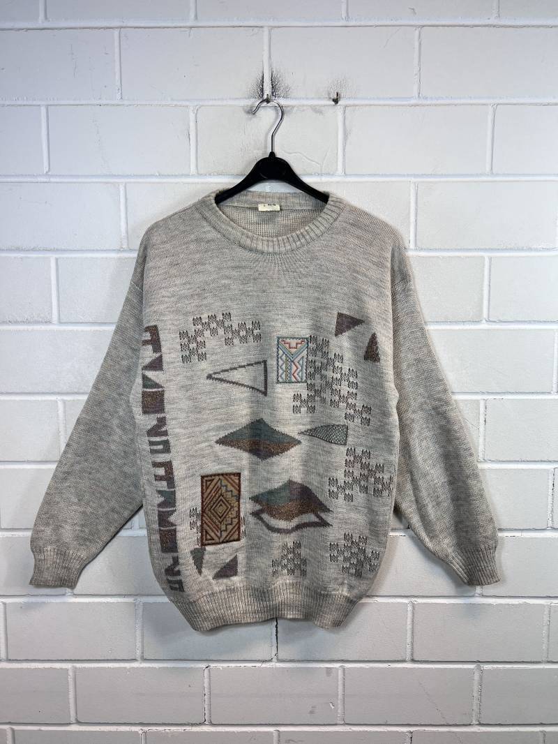 Vintage Pullover Size S/M Crazy Pattern Knit Sweater 80S 90S von VintageGoereBerlin