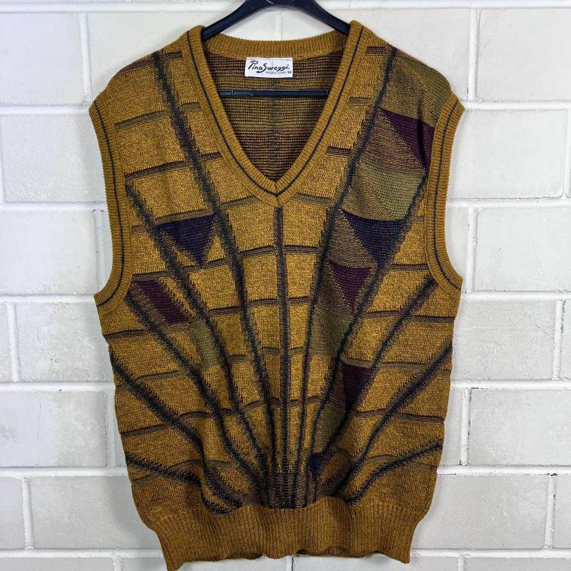 Vintage Pullunder Size L Crazy Pattern Knit V-Neck Strick 80S 90S Vintage Pullunder Size L Crazy Pattern Knit V-Neck Strick 80S 90S von VintageGoereBerlin