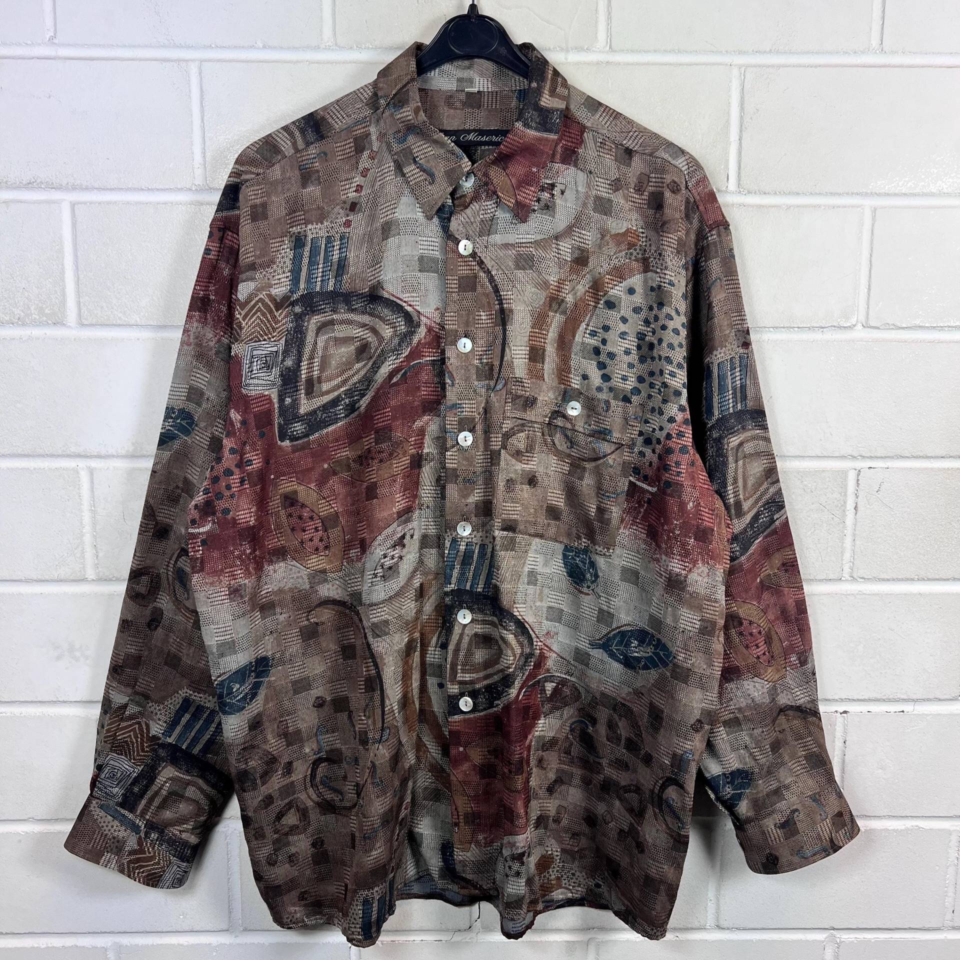 Vintage Shirt Size L Crazy Pattern Hemd Langarm Longsleeved 80S 90S Vintage Shirt Size L Crazy Pattern Hemd Langarm Longsleeved 80S 90S von VintageGoereBerlin