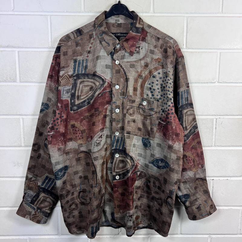 Vintage Shirt Size L Crazy Pattern Hemd Langarm Longsleeved 80S 90S von VintageGoereBerlin