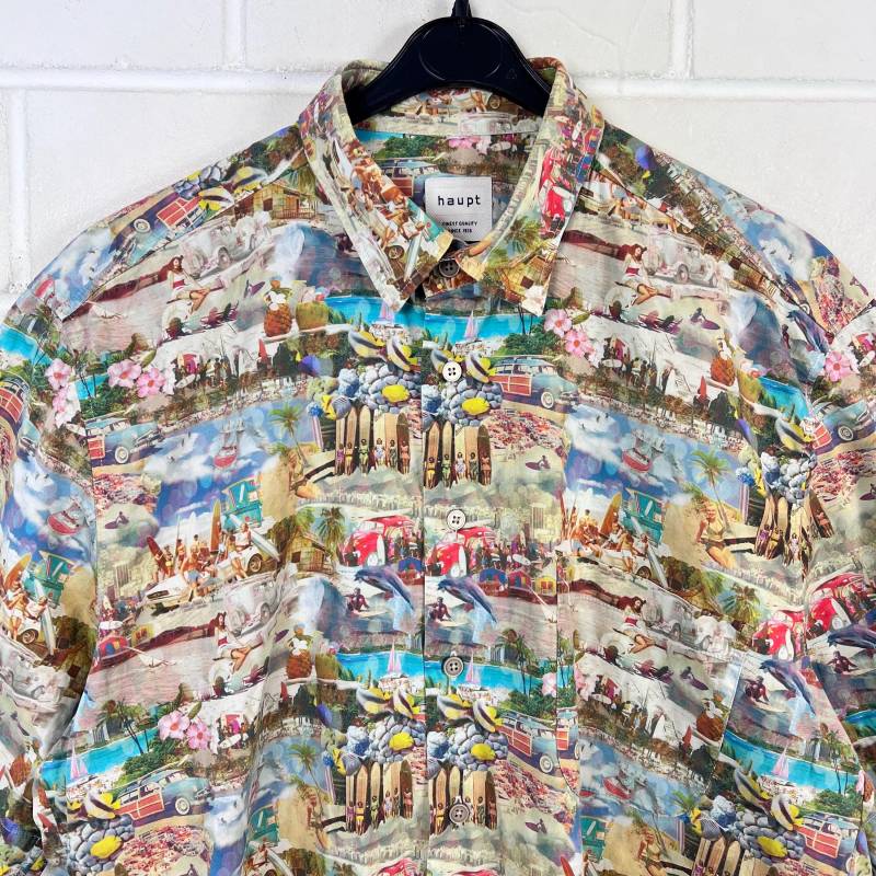 Vintage Shirt Size L Crazy Pattern Hemd Unisex Bluse Kurzarm Shortsleeved 90S Y2K von VintageGoereBerlin