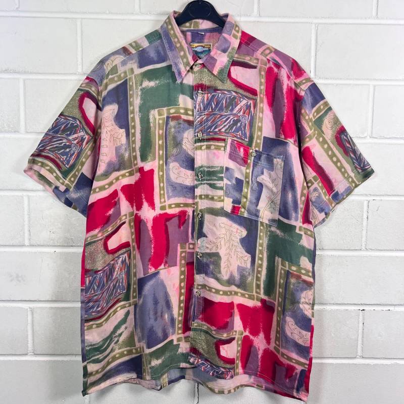 Vintage Shirt Size L Crazy Pattern Viscose Hemd Bluse Oversize Unisex Kurzarm 80S 90S Vintage Shirt Size L Crazy Pattern Viscose Hemd Bluse Oversize Unisex Kurzarm 80S 90S von VintageGoereBerlin