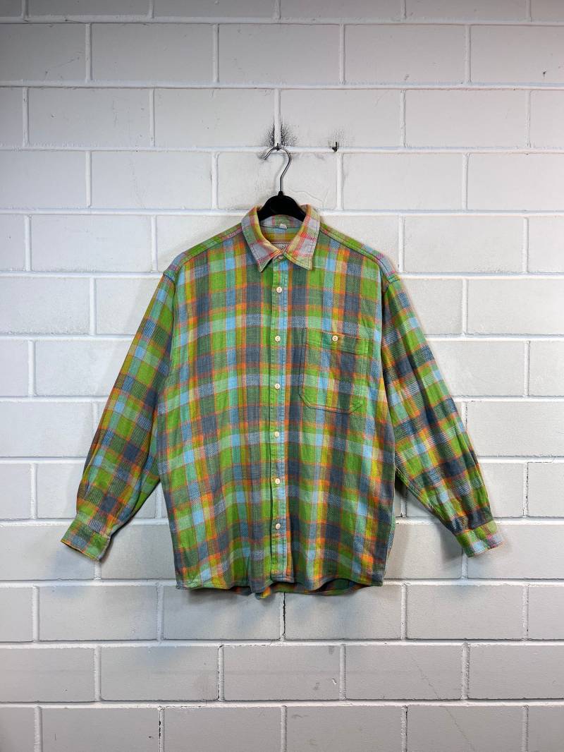 Vintage Shirt Size M Checkered Kariert Hemd Langarm Longsleeved 80S 90S von VintageGoereBerlin