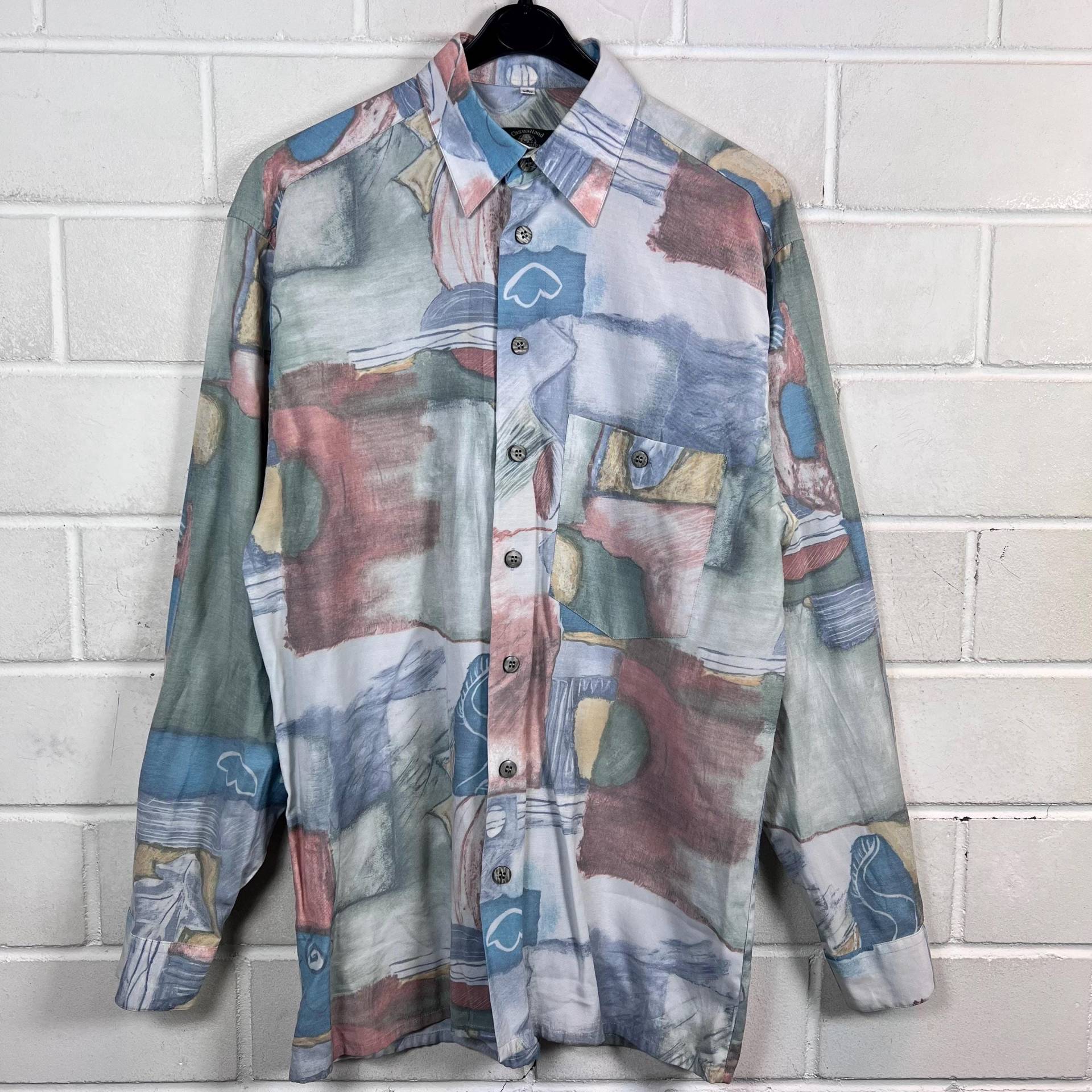 Vintage Shirt Size S Crazy Pattern Hemd Langarm Longsleeved Pastell 80S 90S Vintage Shirt Size S Crazy Pattern Hemd Langarm Longsleeved Pastell 80S 90S von VintageGoereBerlin