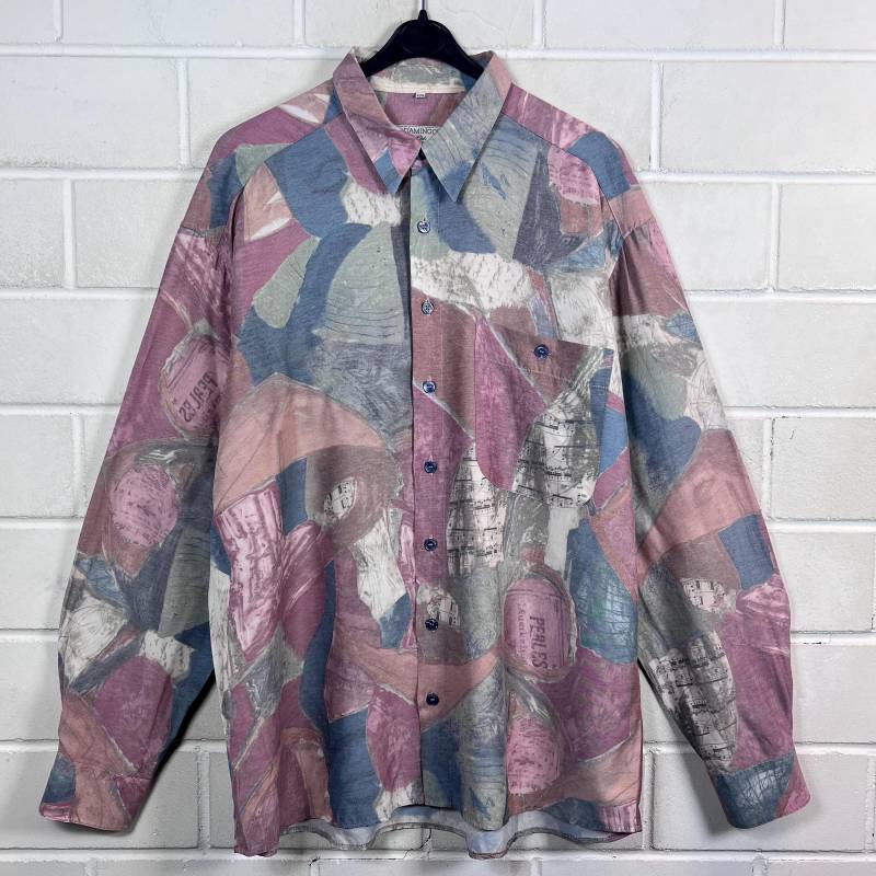 Vintage Shirt Size Xl Crazy Pattern Hemd Langarmshirt Longsleeved 80S 90S von VintageGoereBerlin