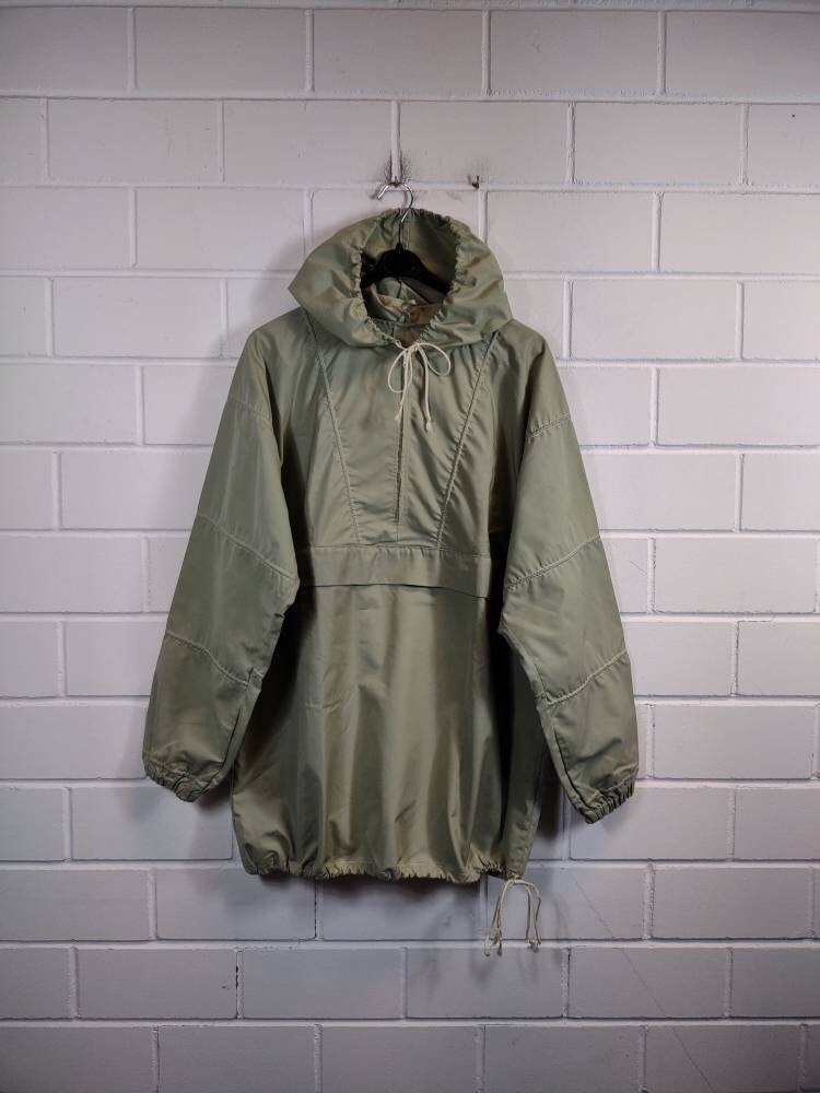 Vintage Size L Basic Windbreaker Jacket Übergang Hoodie Quarterzip 80S 90S von VintageGoereBerlin