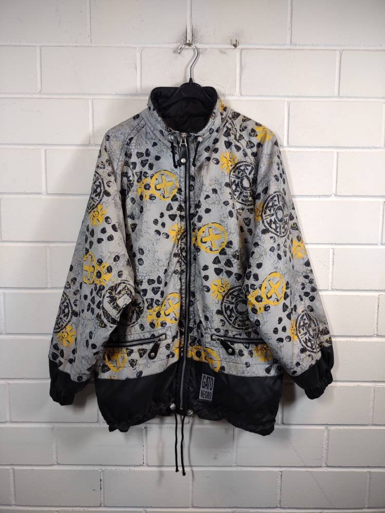 Vintage Size L - Xl Crazy Pattern Windbreaker Jacket Übergang 80S 90S von VintageGoereBerlin