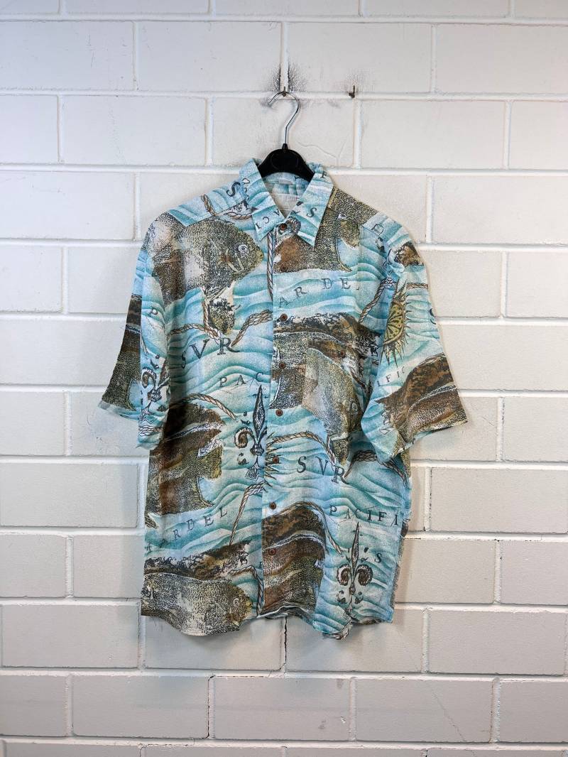 Vintage Size M Crazy Pattern Viscose Shirt Hemd Short Sleeves Kurzarm 80S 90S von VintageGoereBerlin