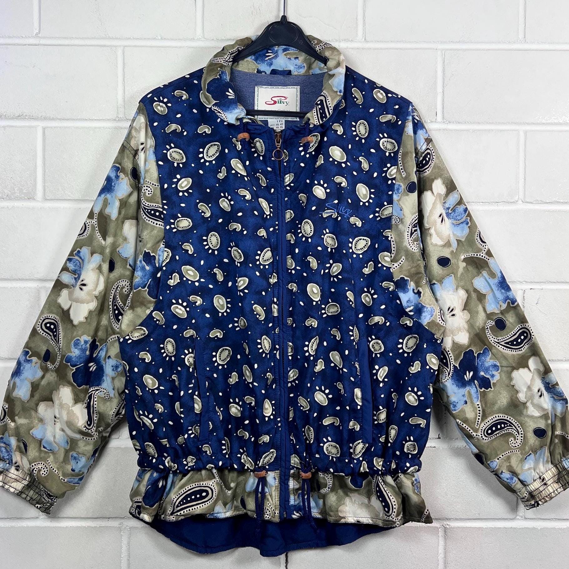 Vintage Women's Size M - L, Men S Crazy Pattern Sportsjacket Old School Jacket Light Windbreaker Paisley Flowers 80S 90S Vintage Women's Size M - L, Men S Crazy Pattern Sportsjacket Old School Jacket Light Windbreaker Paisley Flowers 80S 90S von VintageGoereBerlin