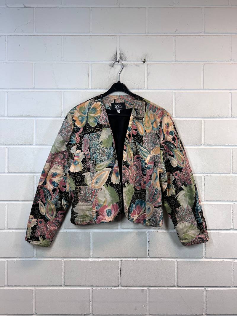 Vintage Women's Size M - L Crazy Pattern Viscose Blazer Jacket 80S 90S von VintageGoereBerlin