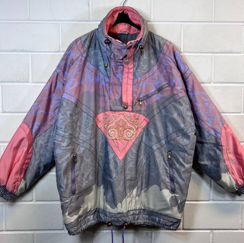 Vintage Women's Size M - Xl Ski Jacket Skijacke Lined Crazy Pattern Embroidered 80S 90S von VintageGoereBerlin