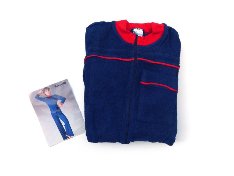 70Er Frottee-Anzug Overall "Feeling Blue" 128 Hengella Neu von VintageGoodsLovers