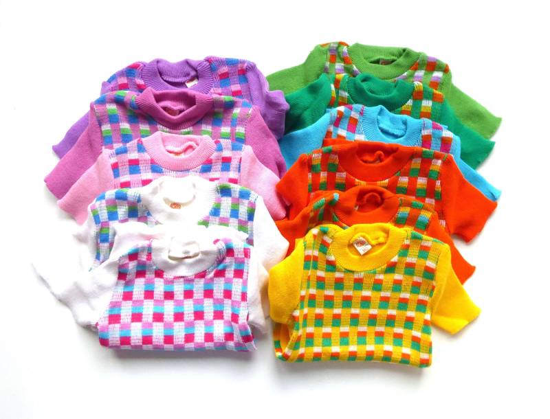 70Er Pullover Pullunder "Mädchen" Karo Auswahl von VintageGoodsLovers