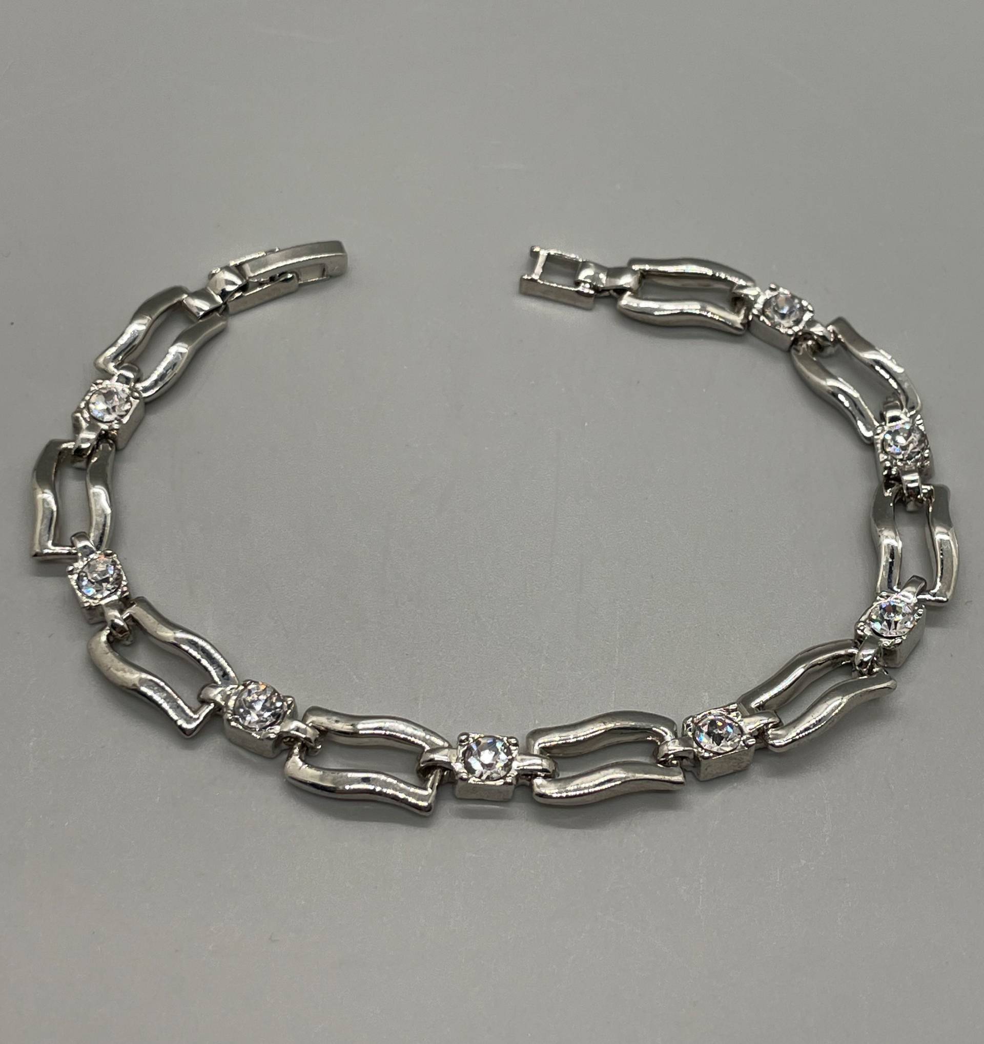 sterling Silber Wave Armband Mit Kristallen von VintageHarmoni