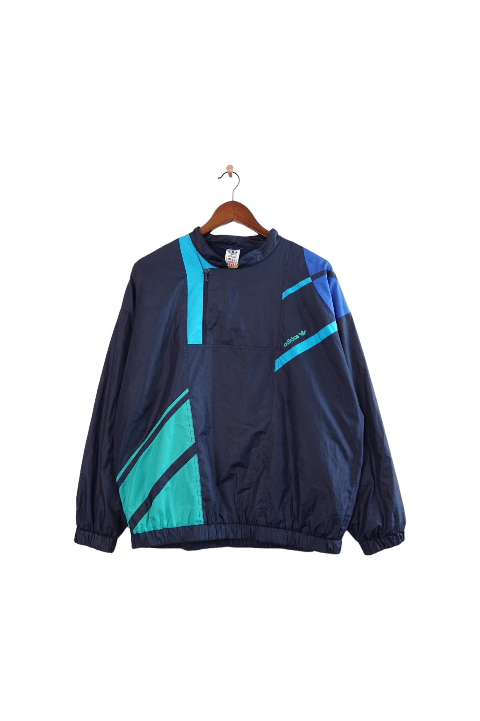 Vintage Adidas Windbreaker Shell Jacke Größe M von VintageHouseBerlin