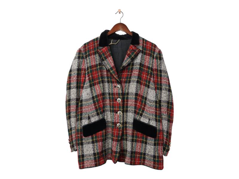 Vintage Basler Check Blazer Größe L von VintageHouseBerlin