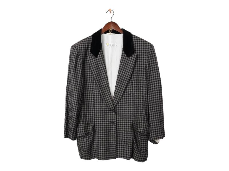 Vintage Laurel Wolle Check Blazer Größe L von VintageHouseBerlin