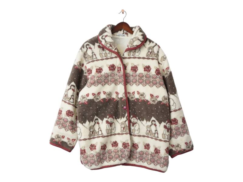 Vintage Teddy Isländisch Fleece Pullover Größe S von VintageHouseBerlin