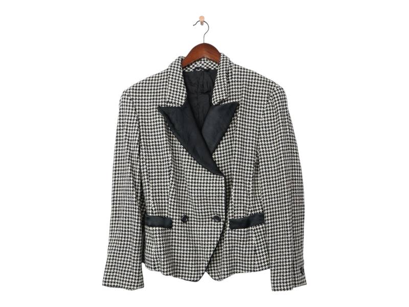 Vintage Wolle Check Blazer Größe S von VintageHouseBerlin