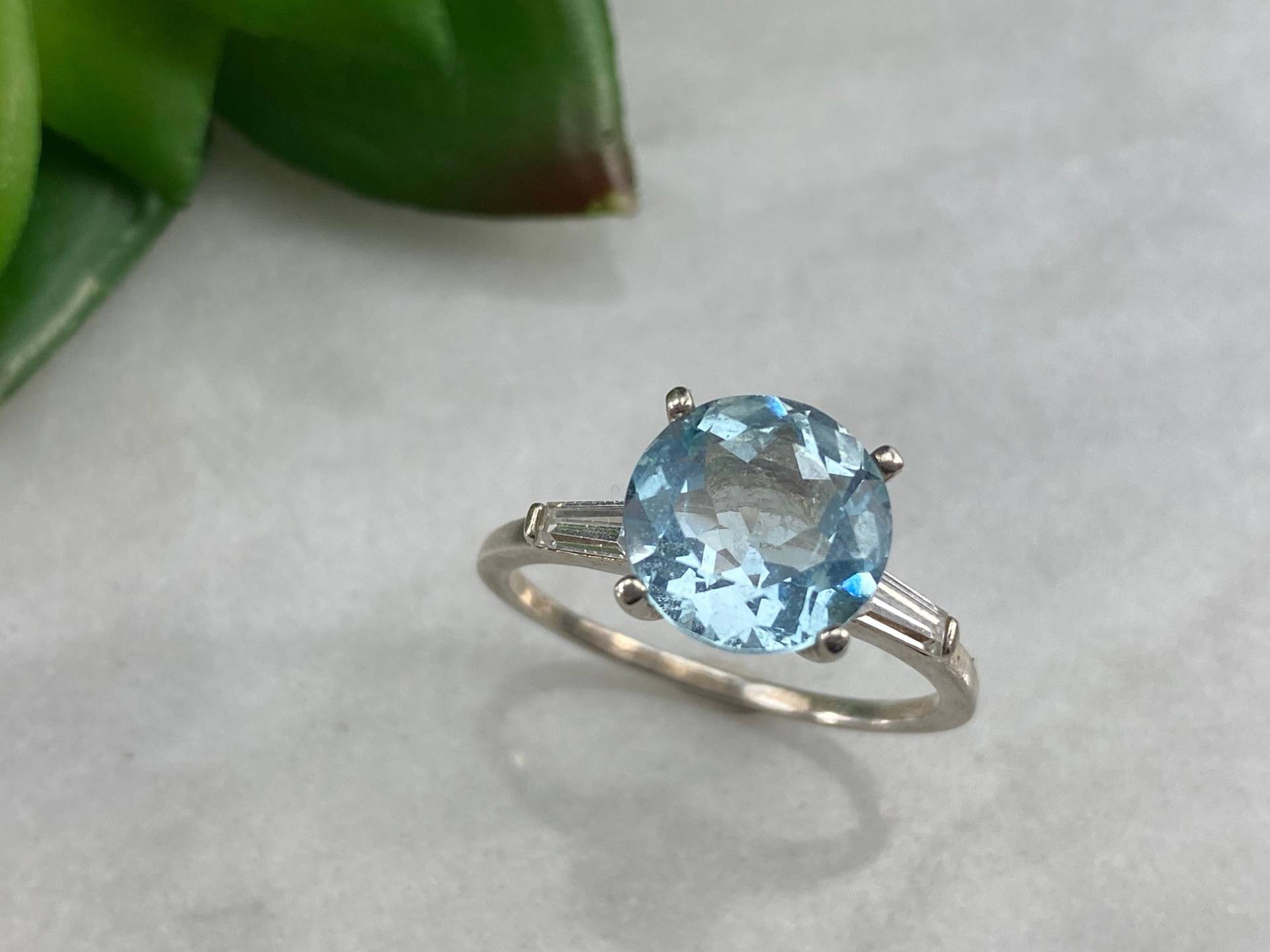 Blauer Topas Statement Ring - Sterling Silber Ringe Für Frauen Edelstein Größe 9 3/4 Schmuck Trends von VintageInBloom