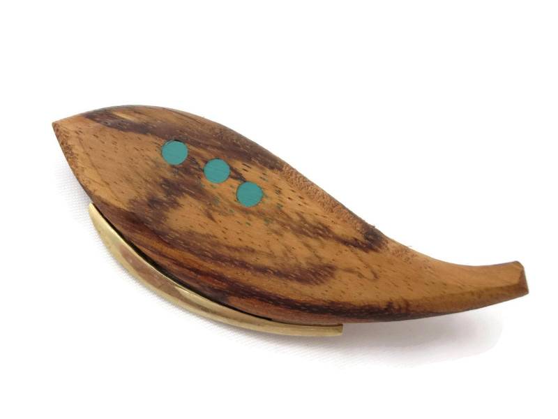 Vintage Mid Century Modern Schmuck - Türkis Harz Holz Gold Metall von VintageInBloom