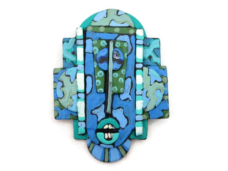 Vintage Modernist Brosche - Blauer Gemalter Abstrakter Moderner Studioschmuck Vintage Modernist Brosche - Blauer Gemalter Abstrakter Moderner Studioschmuck von VintageInBloom