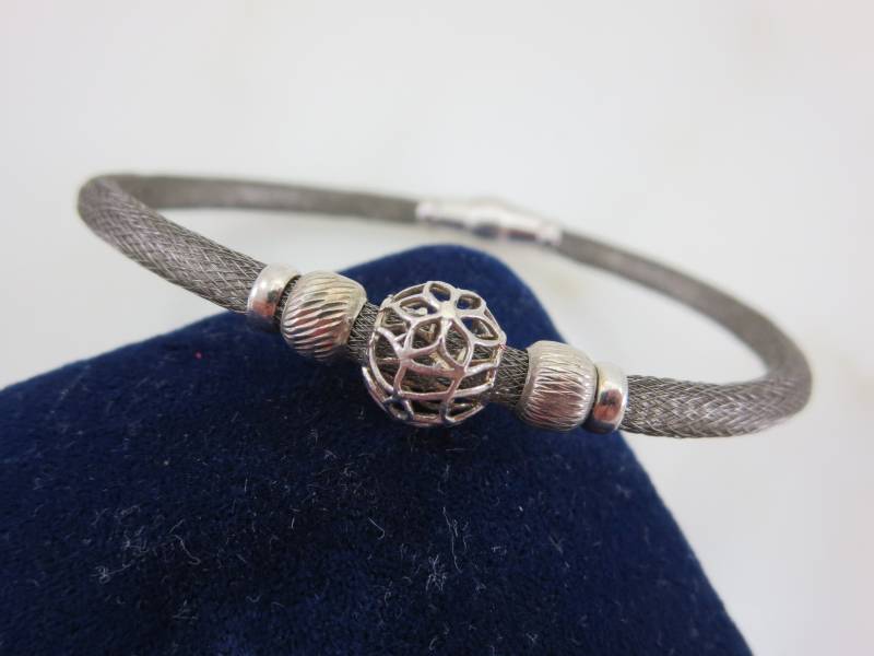 Vintage Sterling Silber Armband - Gewebter Silberdraht, Magnetverschluss, Boho Schmuck Armbänder Für Frauen von VintageInBloom