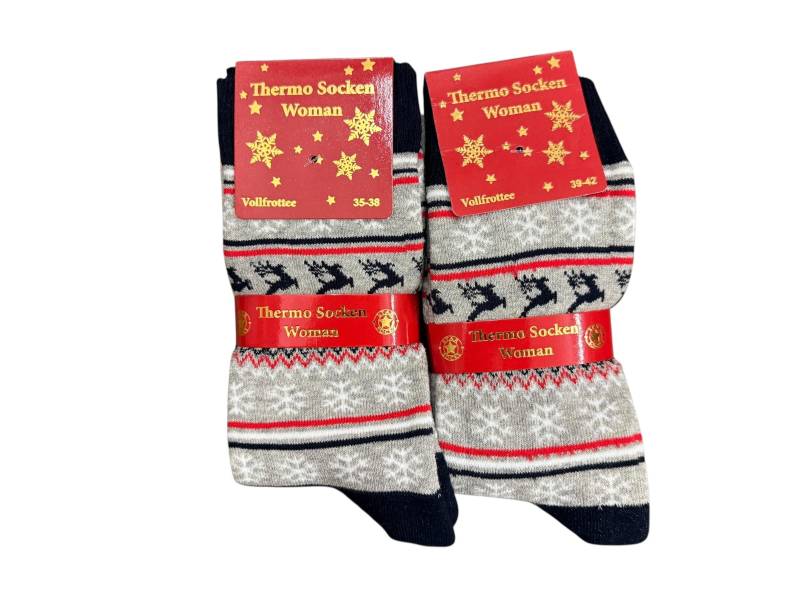 Thermo Weihnachtssocken Damen - Warme Wintersocken Mit Rentier & Schneeflocken Muster | Kuschelige Weihnachtsgeschenkidee von VintageItaliaa