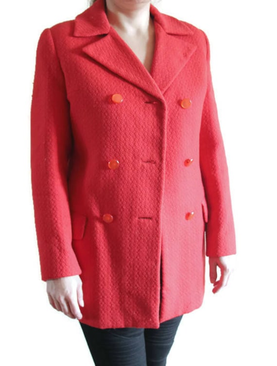 Vintage 1960S Roter Woll-Blazer Handgemachte Xs Jacke Vintage 1960S Roter Woll-Blazer Handgemachte Xs Jacke von VintageItemsUkraine