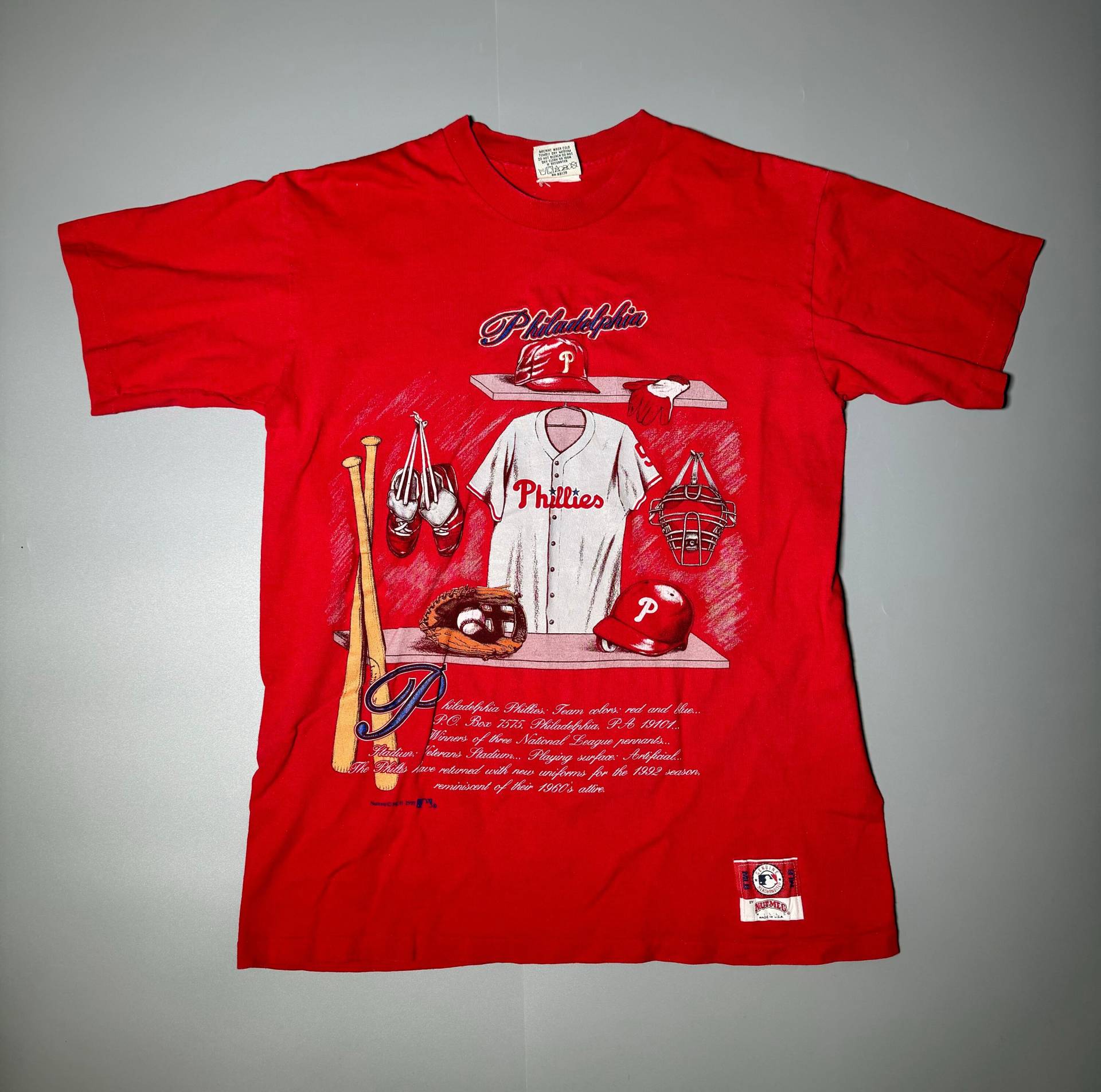 Nutmeg Mills T Shirt Philadelphia Phillies Vintage 1992 Single Stitch Mlb Baseball Harper Made in Usa 90S Size L von VintageJamCZ