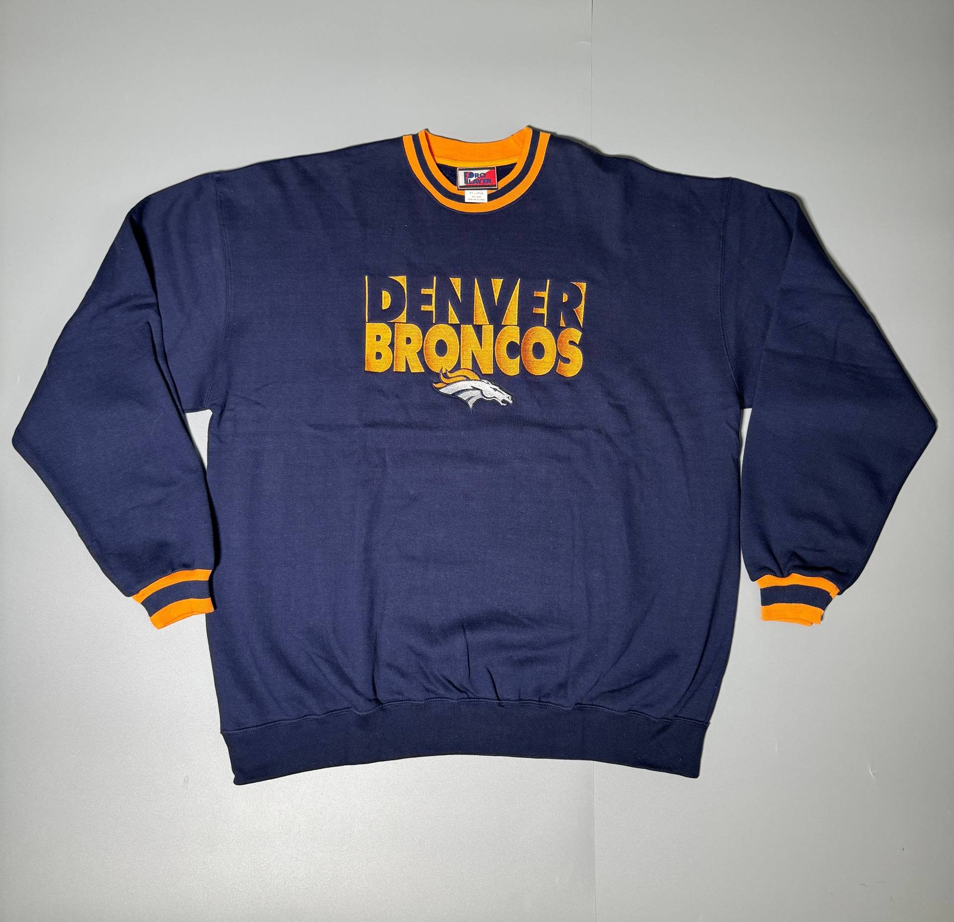Pro Player Sweatshirt Rundhalsausschnitt Denver Broncos Nfl Football 90Er Jahre Nwot Deadstock Rare New Made in Korea Grösse 2xl von VintageJamCZ