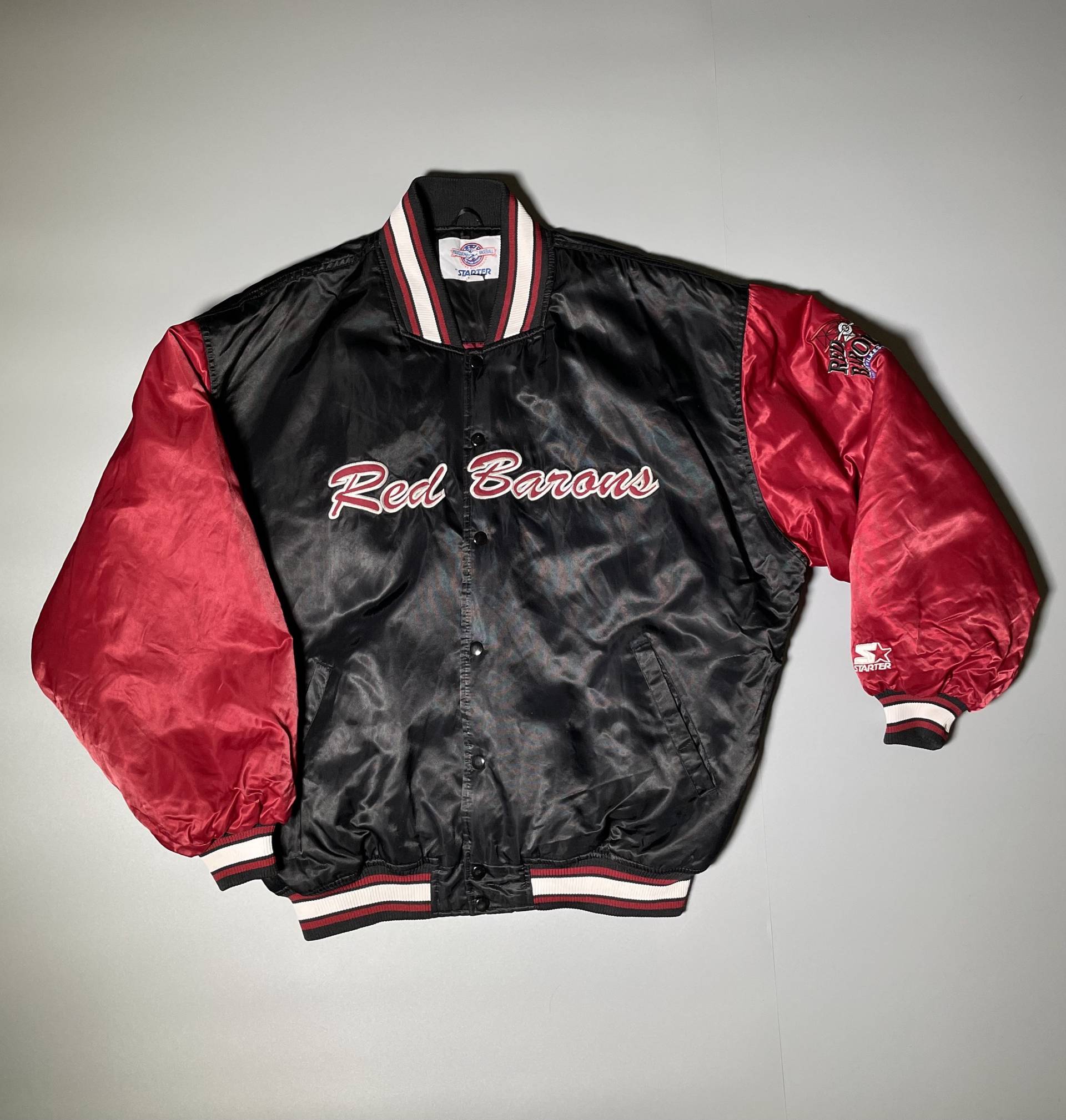 starter Vintage Red Barons Jacke Bomber Satin Selten 90Er Milb Scranton Wilkes Barre Größe Xxl Minor League Philadelphia Phillies von VintageJamCZ