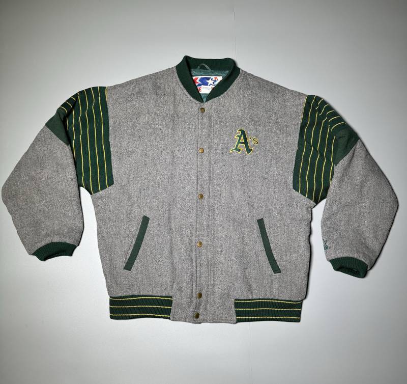 starterjacke Oakland Athletics Vintage Wolle Bomber Baseball Mlb 80S Size Xl von VintageJamCZ