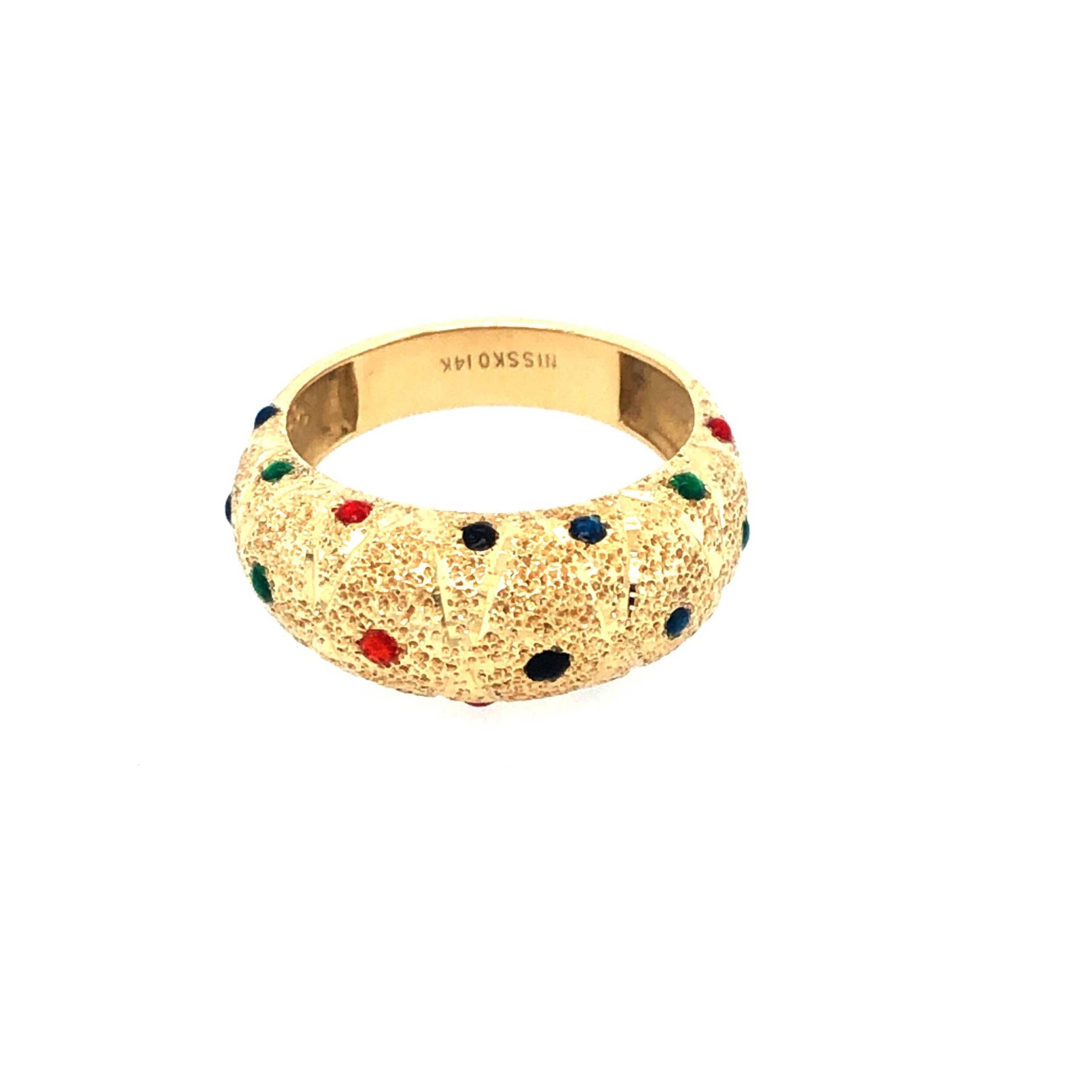 14K Gold Und Emaille Ring von VintageJewelleryCoUK