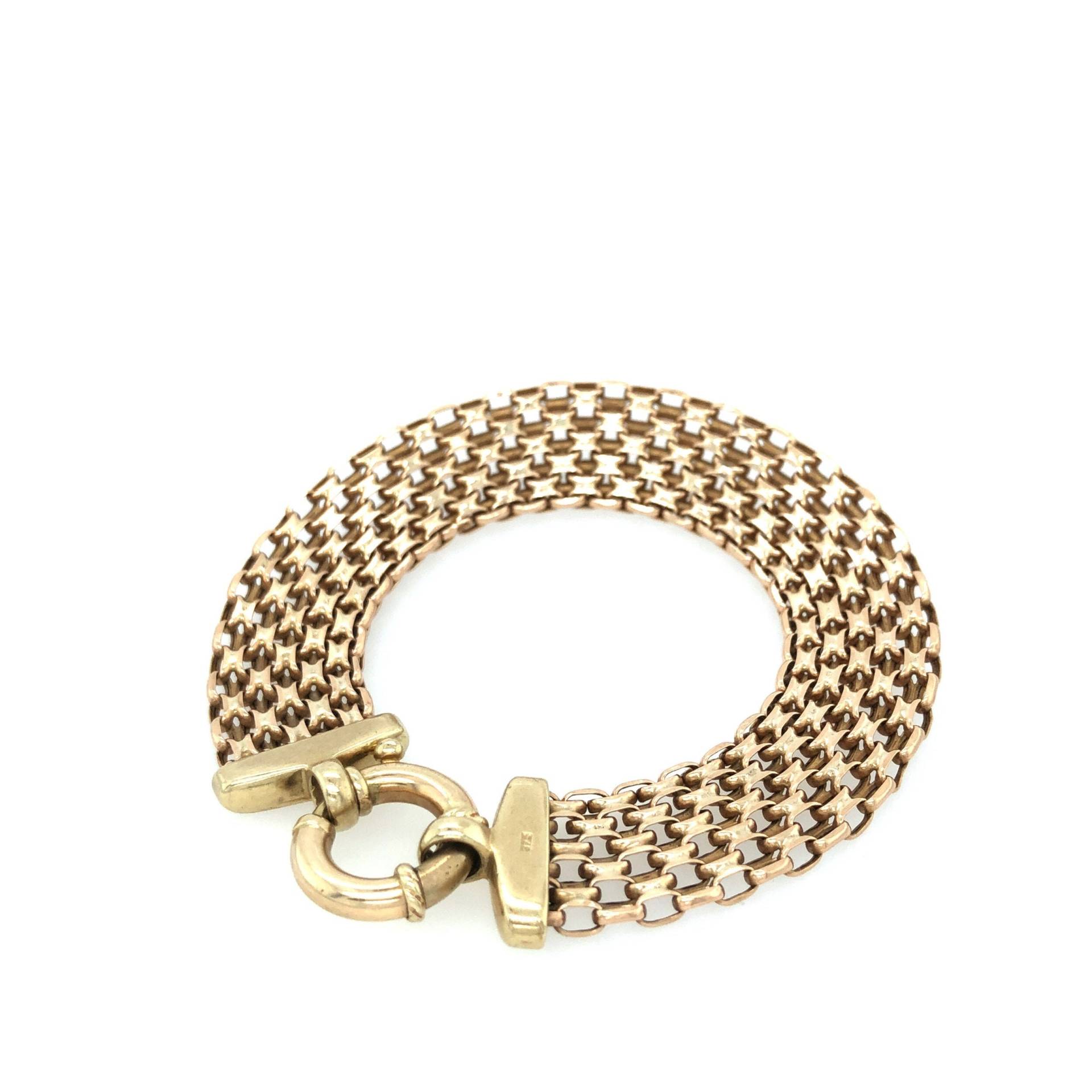 Gliederarmband Aus 9K Gold Mit Rundem Verschluss von VintageJewelleryCoUK