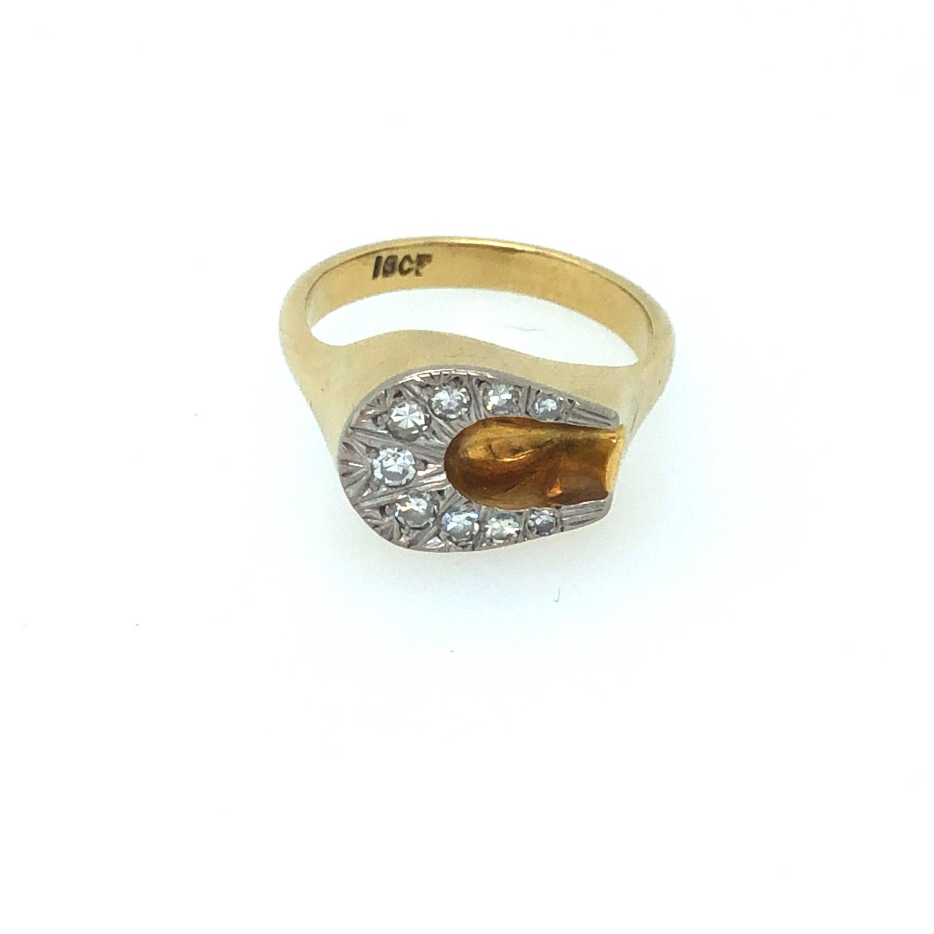 Hufeisenring Aus 750Er Gold Mit Diamant von VintageJewelleryCoUK