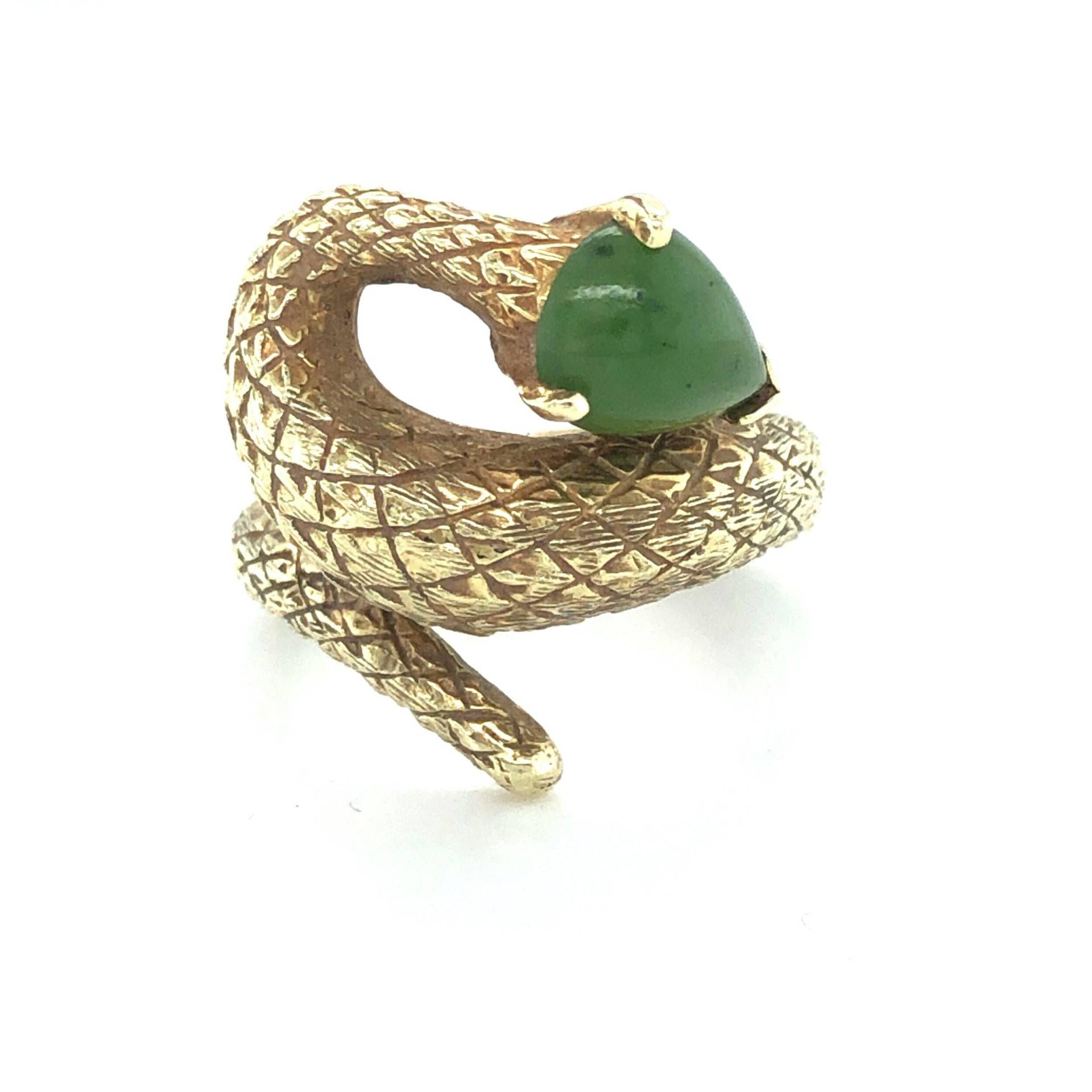 Jade Und Gold Schlange Vintage Ring von VintageJewelleryCoUK