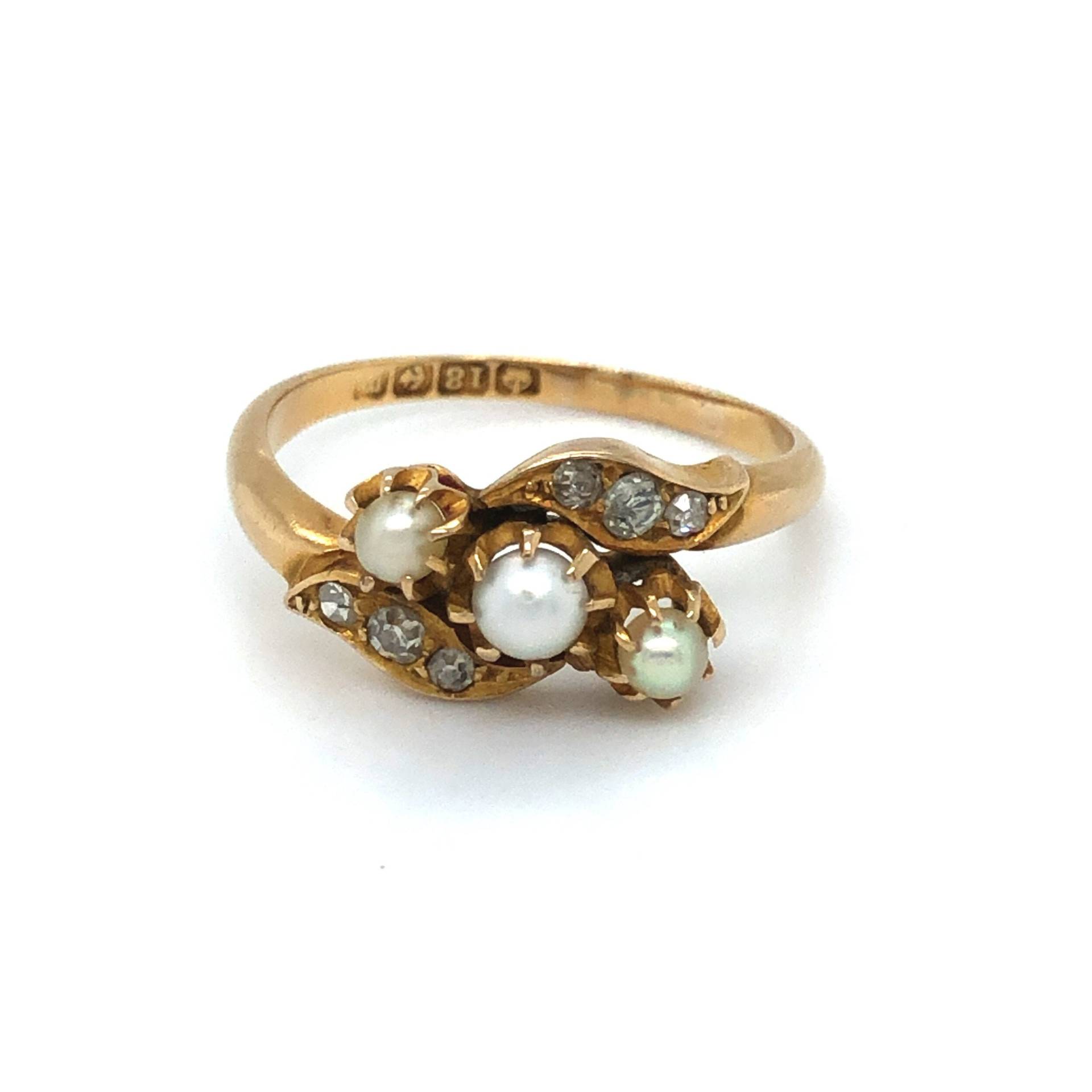 Reserviert Für S Edwardian Perle Und Diamant Ring von VintageJewelleryCoUK