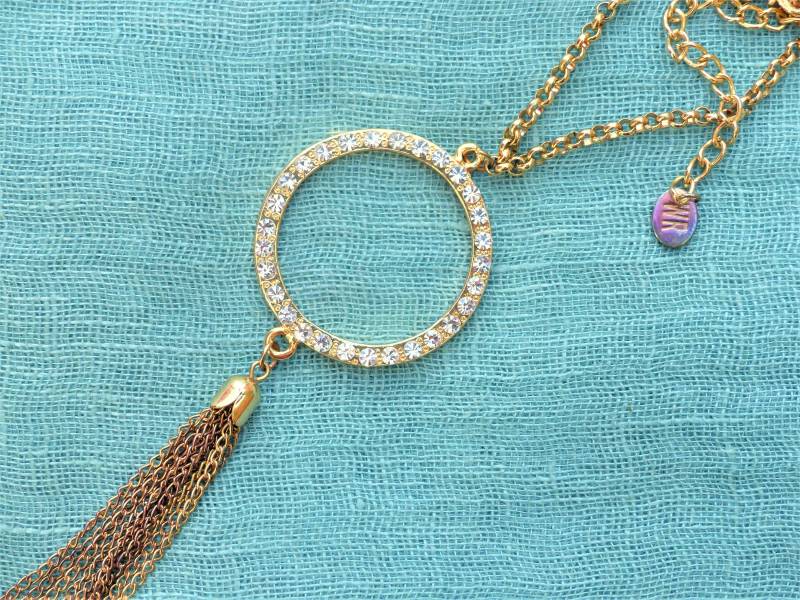 Vintage 1990Er Jahre - Goldfarbener Eternity Anhänger Mit Quasten von VintageJewelleryFun